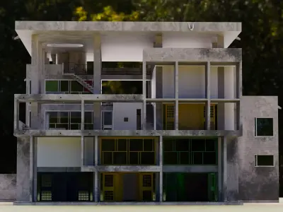 Villa Shodhan designed by Le Corbusier 3D model