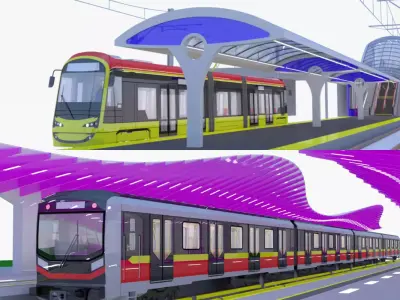 Warsaw tram and metro stations IV 3D Model Pack
