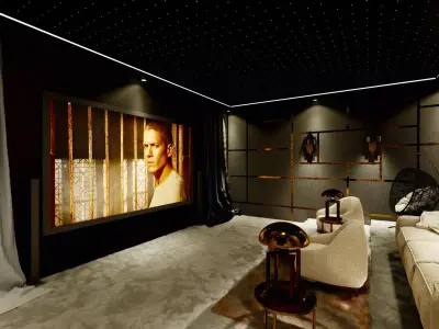 HOME THEATRE BEST CINEMA ROOM INTERIOR ARCHITECTURE 3D model