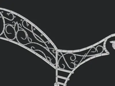 Wrought Iron Arch with Lanterns Low-poly 3D model