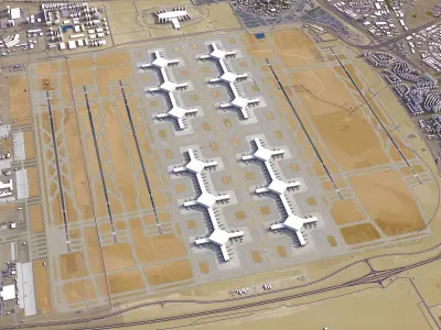 Dubai - Al Maktoum Airport Low-poly 3D model