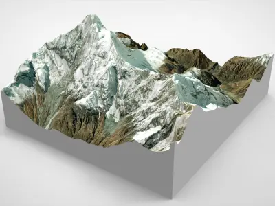 Mountain landscape Machapuchare Himalayas Nepal 3D model