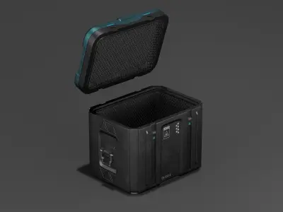 Sci-fi Military Crate pak Low-poly 3D model