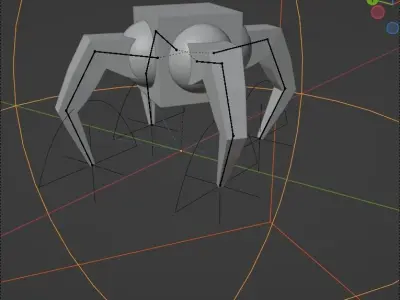 Low-poly  rigged  animated character  biomechanical robot    Low-poly 3D model