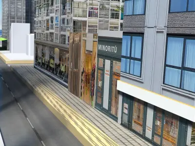city 3D in clouds Low-poly 3D model