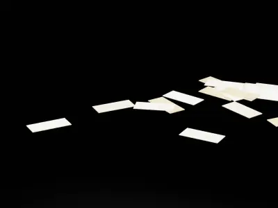 Envelopes on Floor Low-poly 3D model