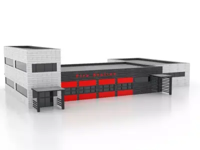 England Fire Station - 1 Low-poly 3D model