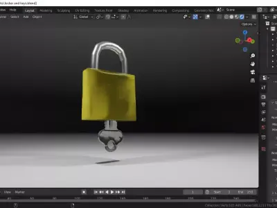 Lock and Key 3D model
