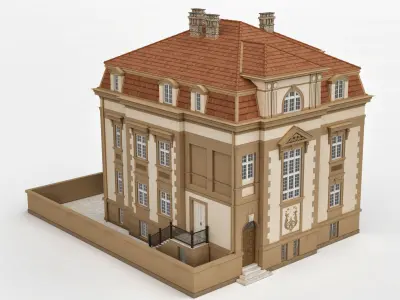 Elegant Townhouse HQ Model 3D model
