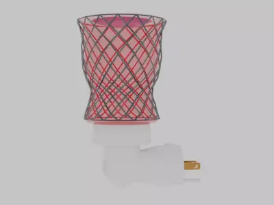 Rose Glass Mini Plugin Wax Warmer with Gold Accents Low-poly 3D model