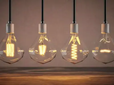 Octogonal Bulb - LED-Twisted LED-Standard-Edison 3D model