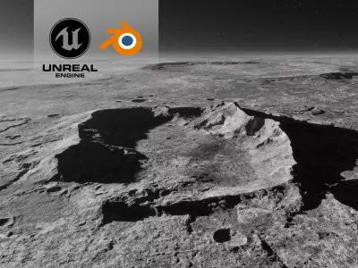 Moon Crater 3 with 8K Textures 3D model