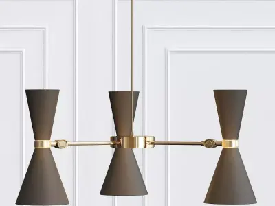 Cairo Three Arm Contemporary Chandelier 3D model
