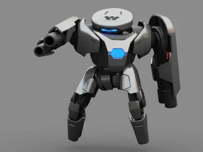 Combat DroidX250  rigged 3D model