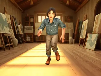 Artist Character in Practical Outfit Free low-poly 3D model