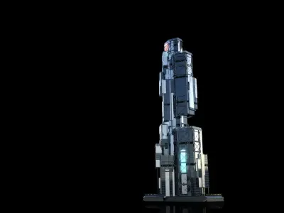 Futuristic Future Modern City Building Skyscraper 16 3D model