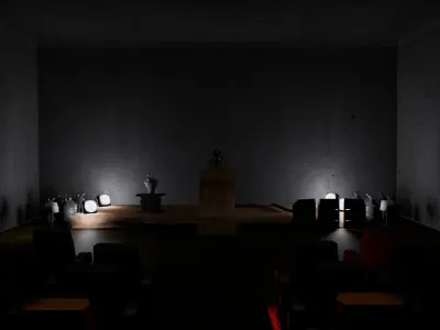 Scary horror theater scene Low-poly 3D model