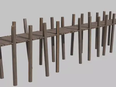Partially broken pier Free 3D model