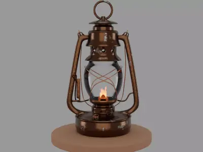 Old lantern 3D model Low-poly 3D model