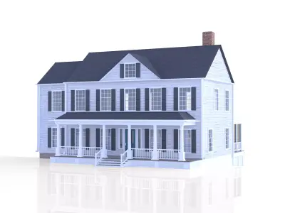 Farm House Southern Style with Porch 3D model