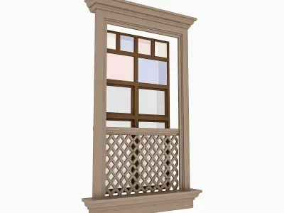 Pavilion Window 3 Low-poly 3D model