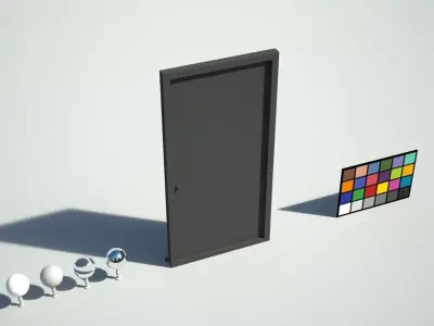 Standard door with handle Low-poly 3D model
