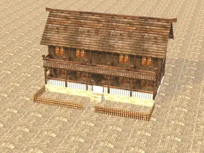 Medieval house fourteen 18 Low-poly 3D model