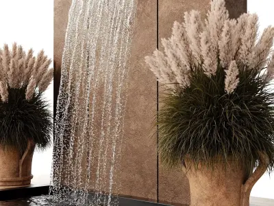Landscape modern waterfall 3D model