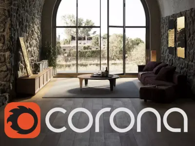 Stone Room Corona Render 3D model