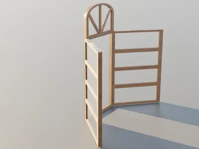 Opened Window Glass Free low-poly 3D model