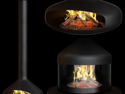 Fireplace set Focus Creation 1 3D model