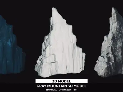 Gray Mountain Low-poly 3D model