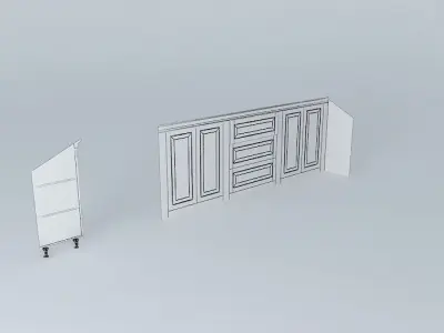 Furniture wooden cabinet 3D model