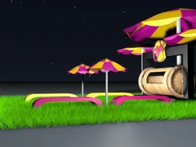 Street restaurant Free 3D model