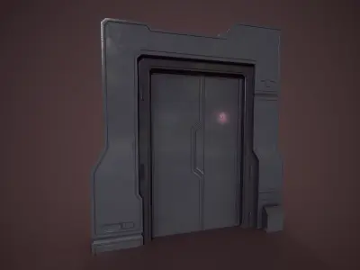 Sci Fi Door Low-poly 3D model