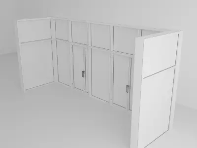 Panoramic windows Door Entrance 6 Low-poly 3D model