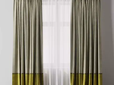 Collection Rod Curtain 001 3D Model Pack