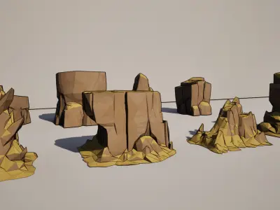 Low-Poly Rock And Stone Formation Collection Low-poly 3D model