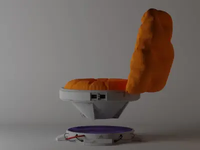 Puffy Sci Fi Chair Low-poly 3D model