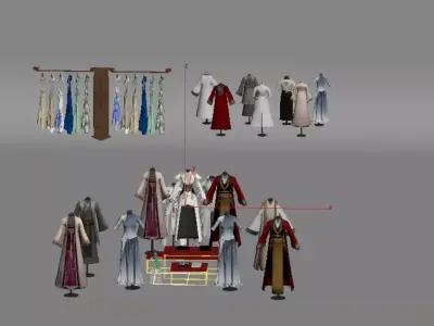 Display of ancient style clothing 3D model