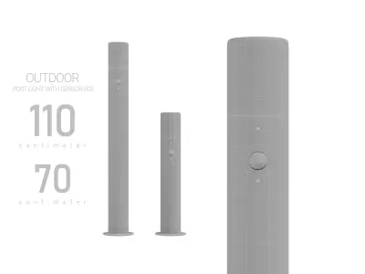 Outdoor Post Light with Sensor 3D model