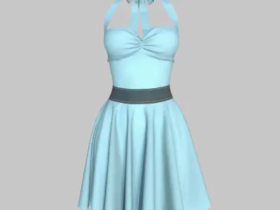 Dress light on mannequin 3D model