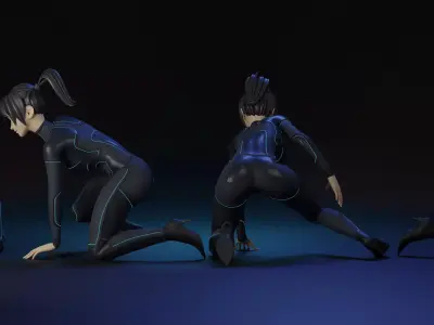 Stylized Sci-Fi Female Character Low-poly 3D model