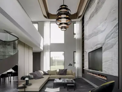  villa interior scenes 3D model