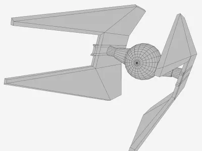 Tie Interceptor Low-poly 3D model