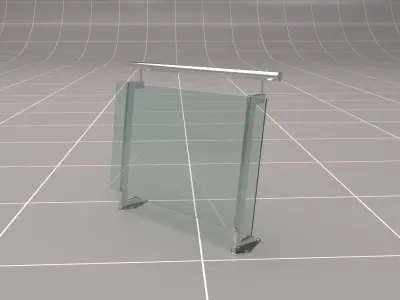 Glass Fence Railing 3D model