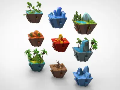 Island 2  Low-poly 3D model