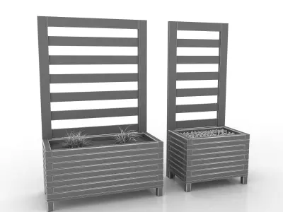 Double Planter 3d Low-poly 3D model