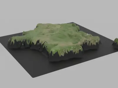 France Map Country Low-poly 3D model