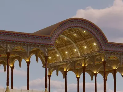 Traditional Central Asia Terass 3D model